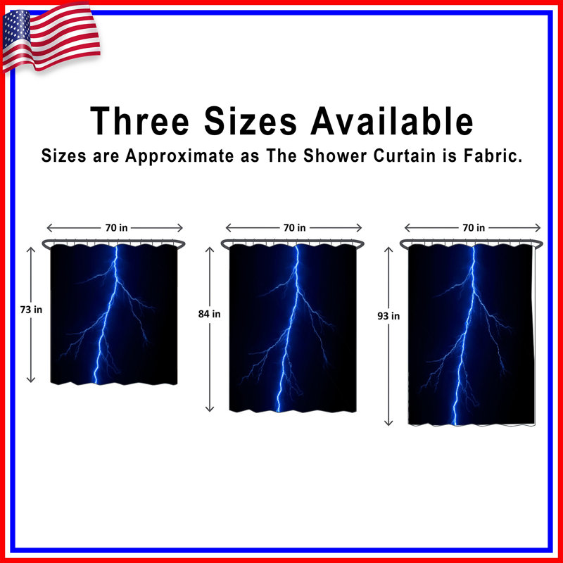 Rideaux de douche lumineux bleu vif très longs, 70in W x 93in H