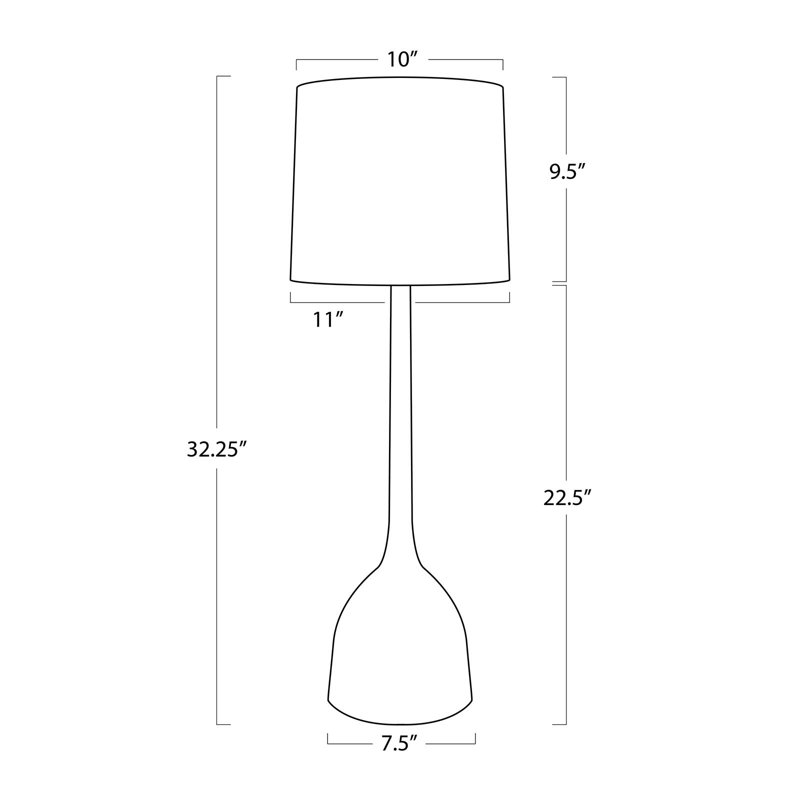 Logan Buffet Lamp (Natural Brass), Black