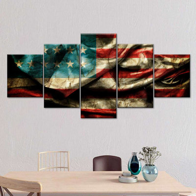 Drapeau américain sale - ensemble de 5 toiles tendues