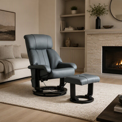 Fauteuil inclinable de luxe avec repose-pieds, massage par vibration à 10 points et base pivotante pour une détente et un confort ultimes