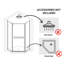 Cabine de douche d'angle néo-angle 36 po x P 36 po x H 72 po avec verre trempé transparent de 1/4 po, cadre en acier inoxydable, film de sécurité et revêtement nano facile à nettoyer, base non incluse-121887965