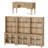 2 Piece Office Set, 56" Executive Desk & Set Of 3 Bookcases With Glass Doors, Oak