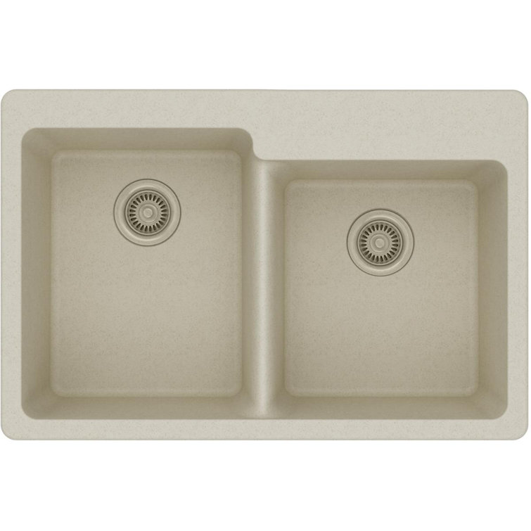Quartz Classic 33" x 22" x 9-1/2" Double Basin Drop-In Kitchen Sink