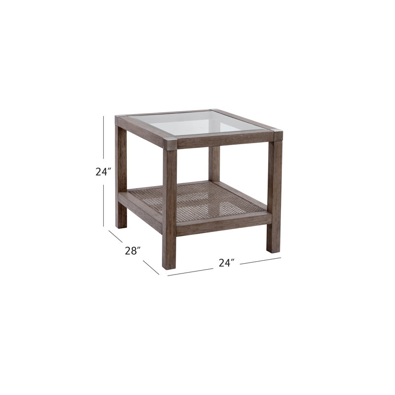 Natash Glass Top End Table