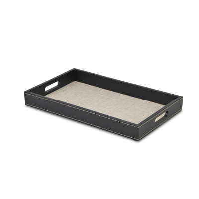 Plateau de repose-pieds en similicuir et lin
