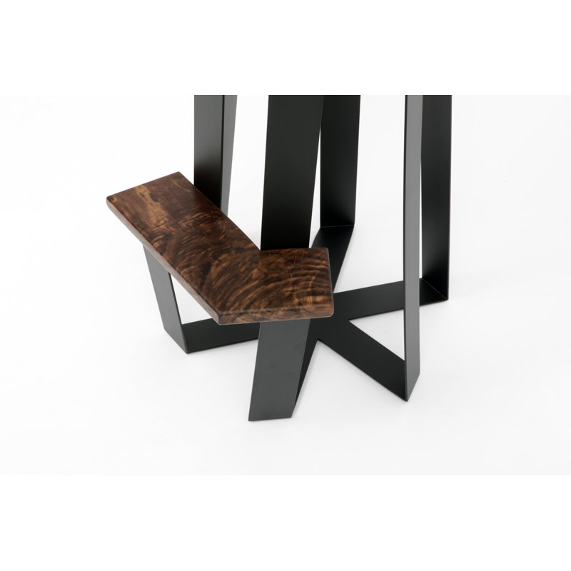 ARS Stool with Metal Frame, Walnut