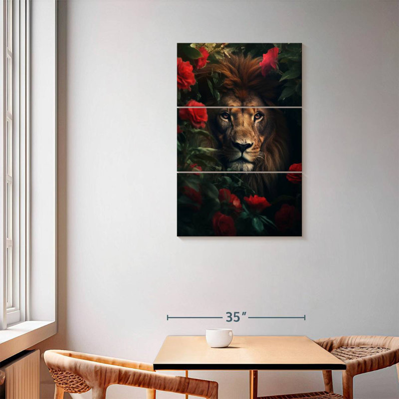 Brampt Lion Flowers, 57'' H x 36'' W