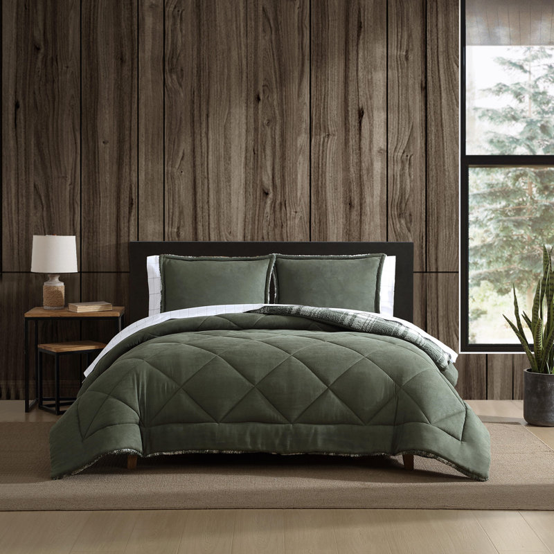 Ensemble d'édredon vert Eddie Bauer, Édredon pour grand lit + 2 taies décoratives
