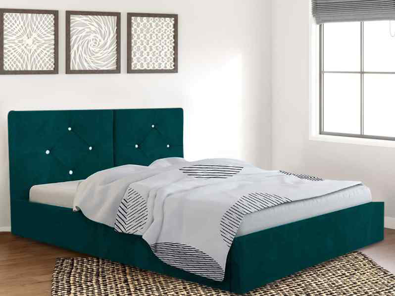 Upholstered Bed, Single (3'), Green