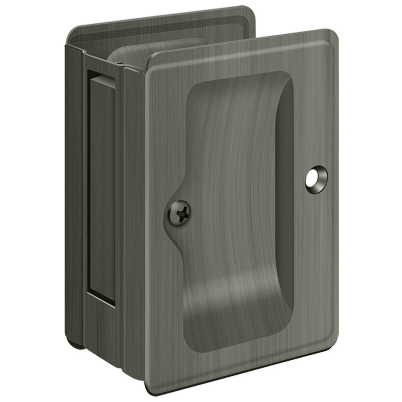 Brass Pocket Door Hardware, Antique Nickel