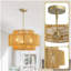 Lustre en rotin Boho, luminaire suspendu rustique moderne à 3 lumières pour salle à manger, salon, chambre à coucher, îlot de cuisine ((ampoules E12 non incluses)