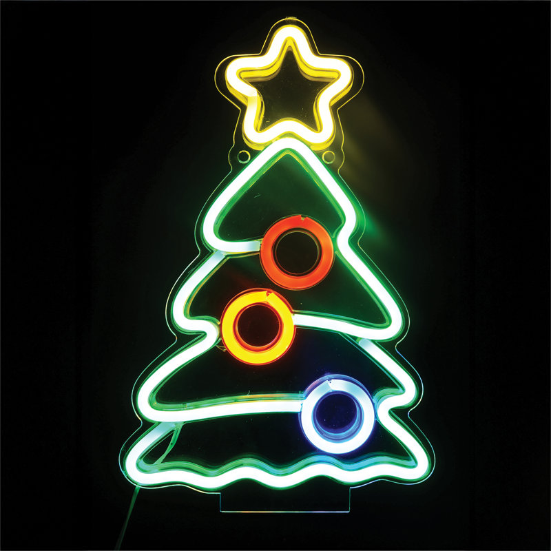 Christmas Tree LED Neon Festive Light with Stand