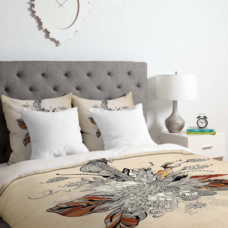 Ensemble de housse de couette floral, Housse de couette pour grand lit et 2 taies décor