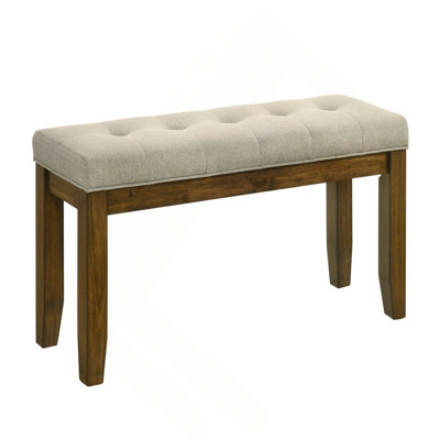 1pc Tailored Bench Tufted Upholstered Soft Neutral Fabric Luxurious Comfort Modern Wooden Dining Room Furniture