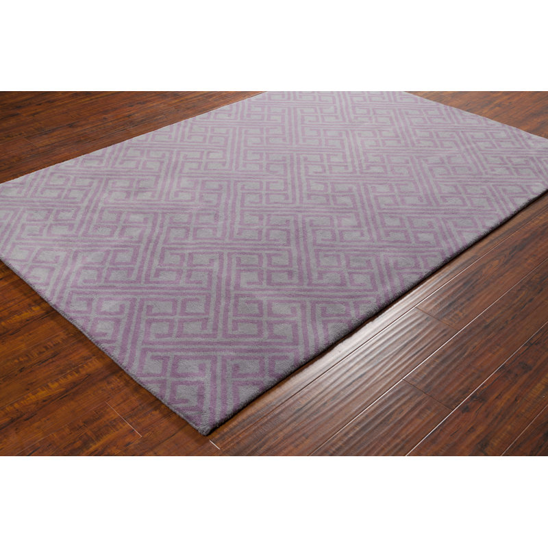 	Tapis mauve en laine mauve et gris clair Borset Authentic