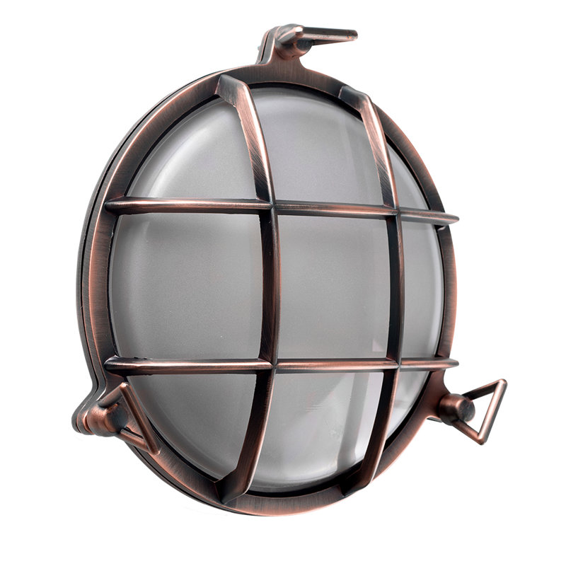 Tulane 1 - Bulb Outdoor Bulkhead Light, Yes, Copper
