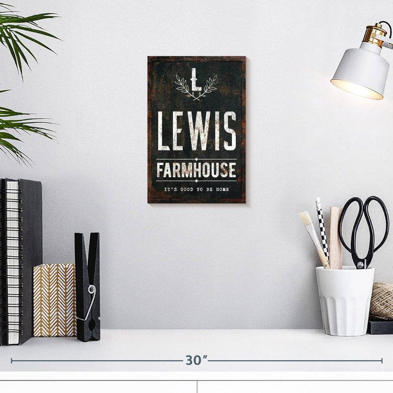 Lewis Lewis, typographie, H 12 po x l 8 po
