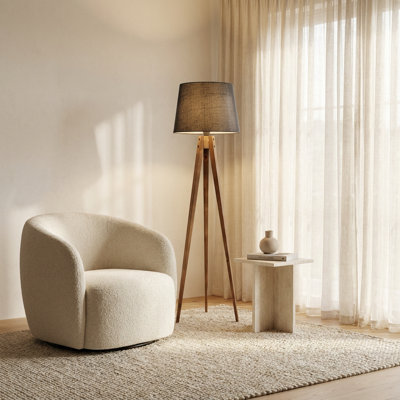 Lampe sur pied à abat-jour tambour Eclipse