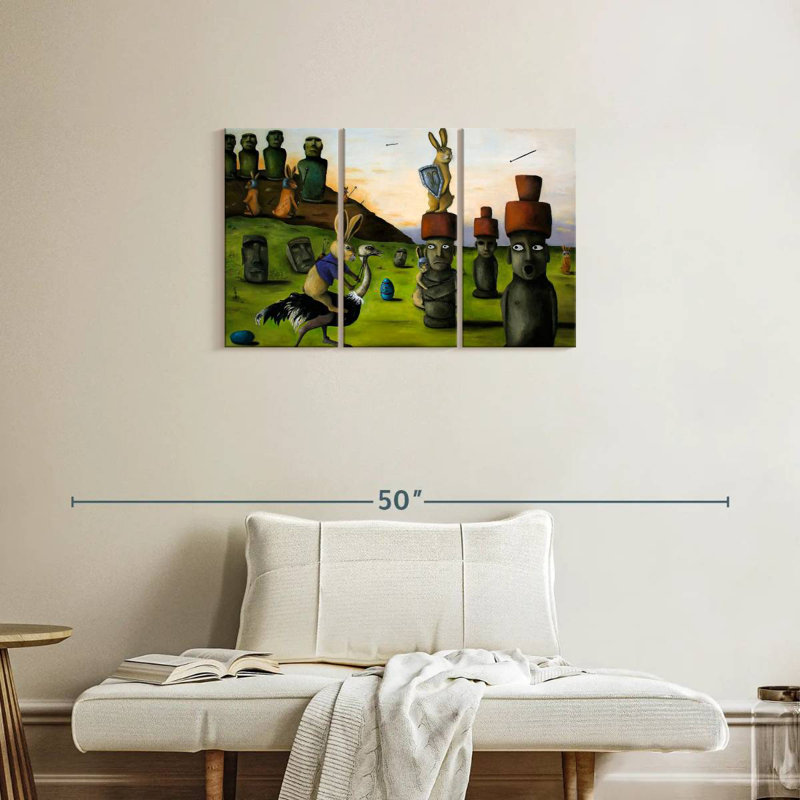 Ketti Battle Over Easter Island, 20" H x 33" W