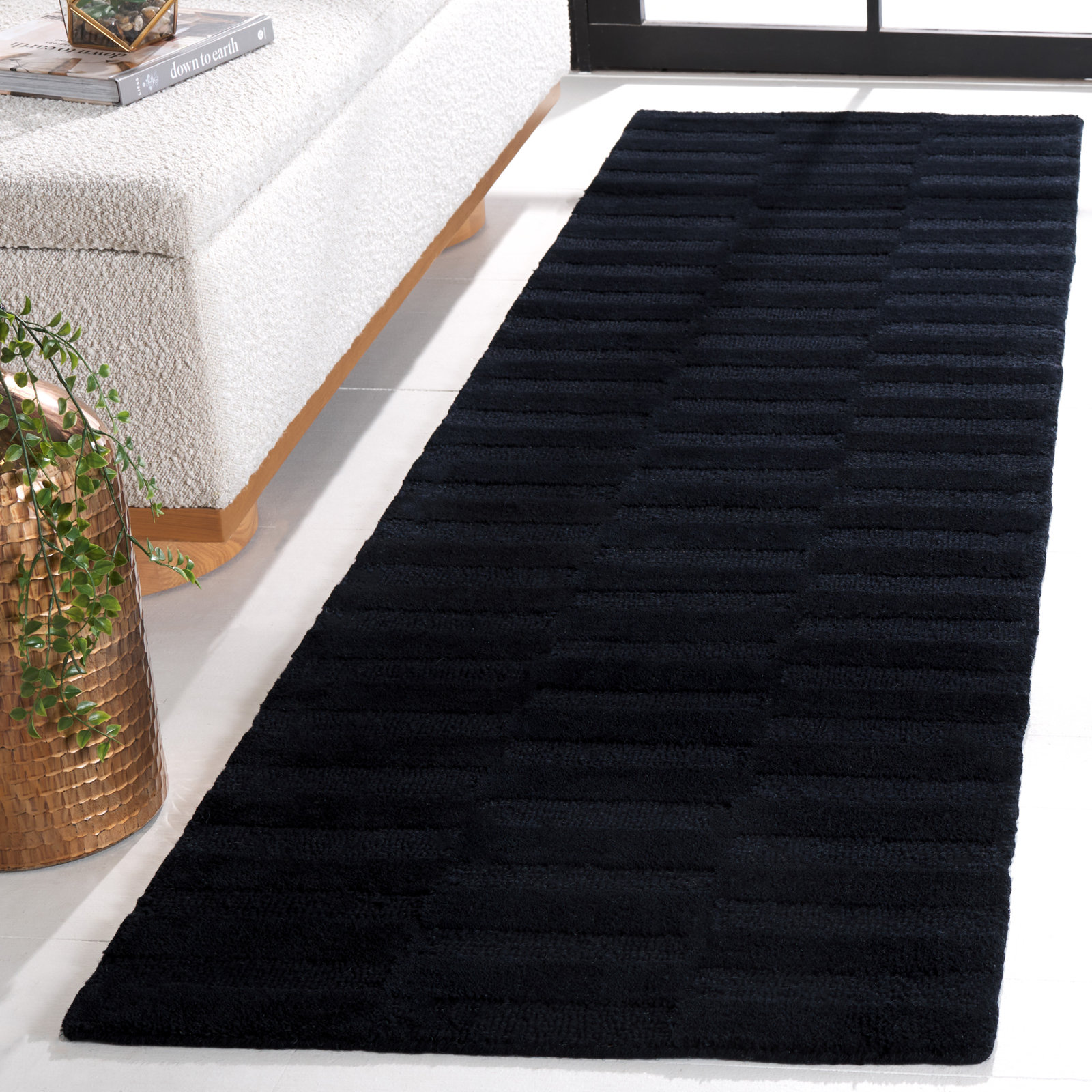 Bunkerville Hand-Woven Striped Rug, Runner 2'3" x 8'