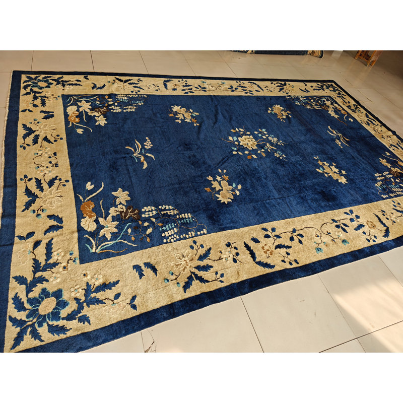 Antique Peking Room Size Wool Blue Rug