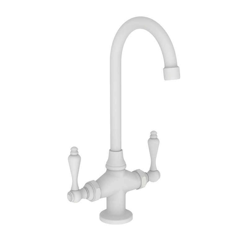 Nadya Double Handle Bar Faucet, Matte White