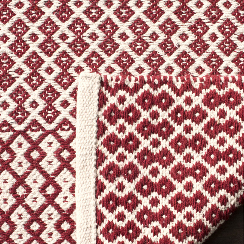 Tapis géométrique en coton tissé à la main Melaina, Rectangle 4 pi x 6 pi