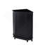 Armoire de rangement en coin noire avec tablette réglable
