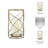Metal and Glass Pillar Candle Holder with Openwork Geometric Frame - Decorative Accent for Modern and Glam Spaces-131801774-6566749