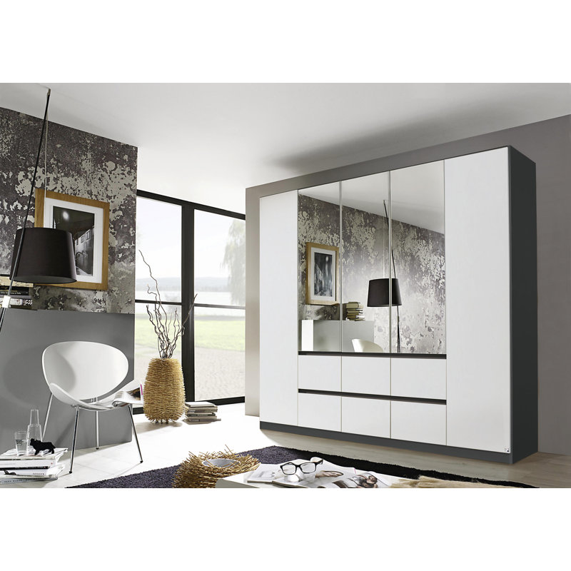 Mainz 5 Door Wardrobe, Alpine White/Grey