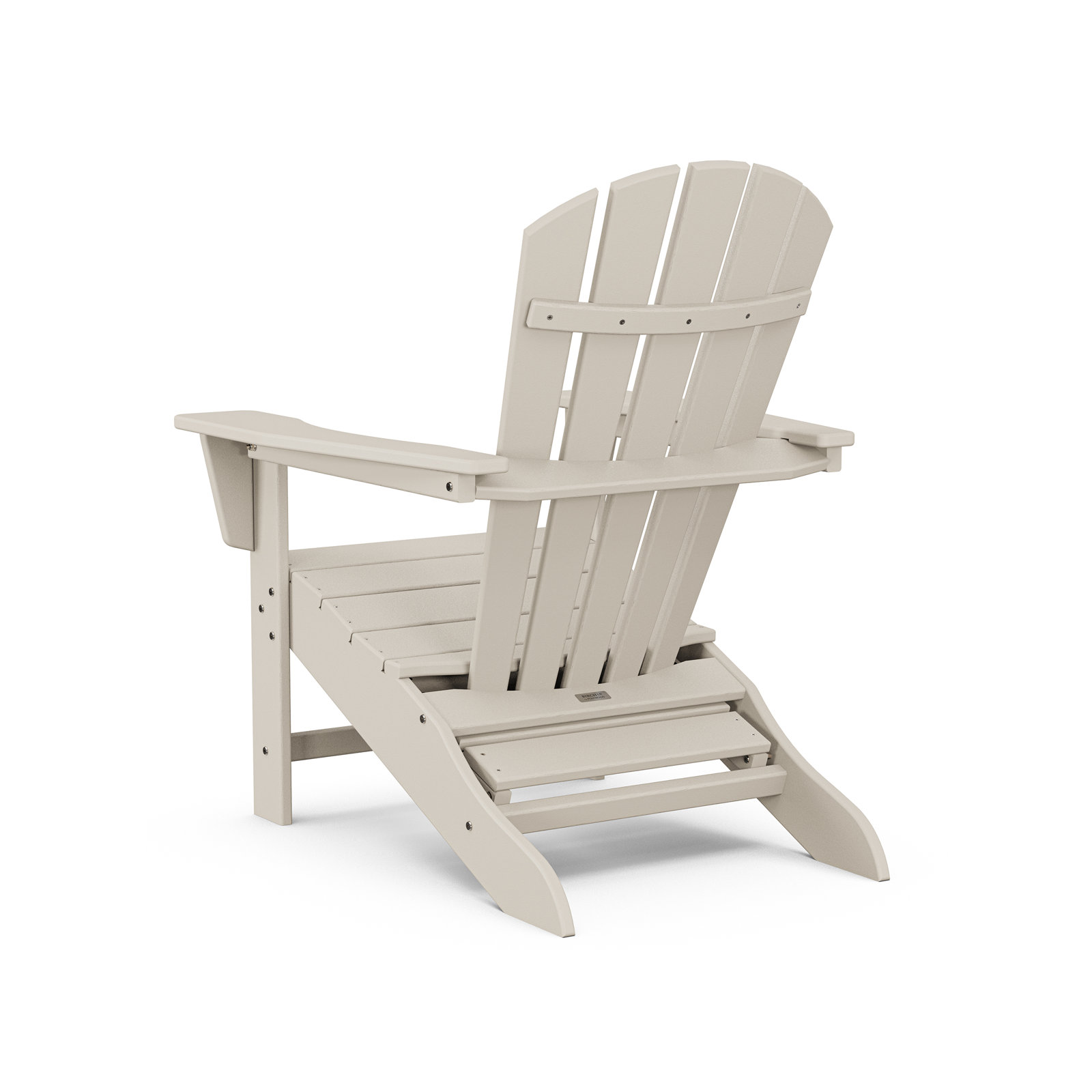 POLYWOOD® Verlyn Adirondack Chair with Hideaway Ottoman, Sand