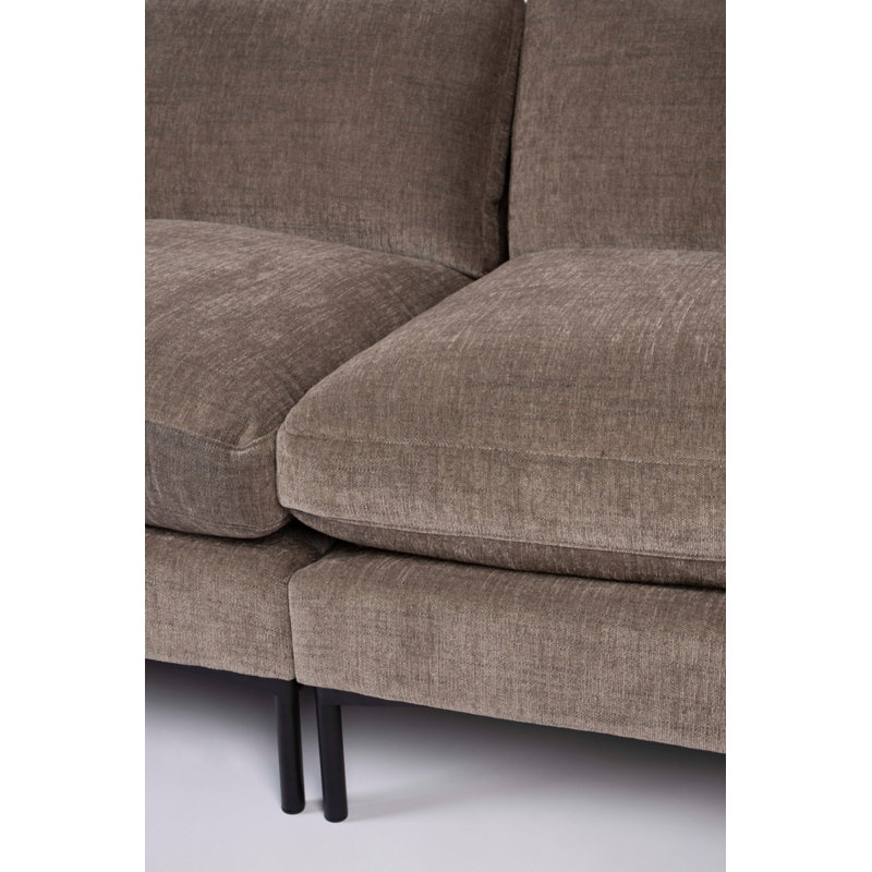 Canapé à accoudoirs carrés 132 po Summer, Mélange de polyester brun