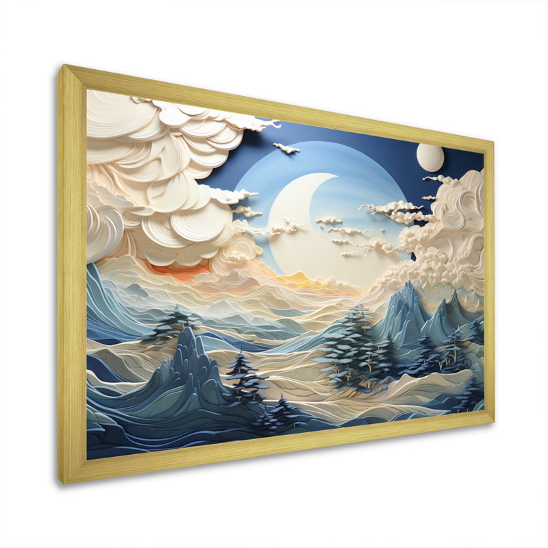 Clouds Celestial Landscape I - Landscapes Canvas Art Print, H 30 po x l 40 po x P 1,5 po, Encadrement doré