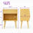 Nightstand With Drawer And Open Compartment, Solid Wood Legs-391831016