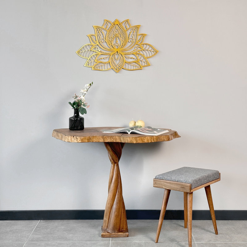 Metal Mandala Lotus Flower Wall Art, Gold