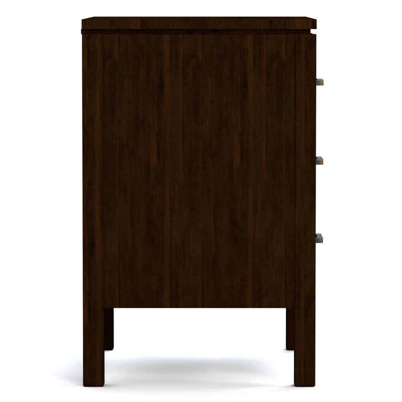 Origins 3 - Drawer Solid Wood Nightstand, Bronze