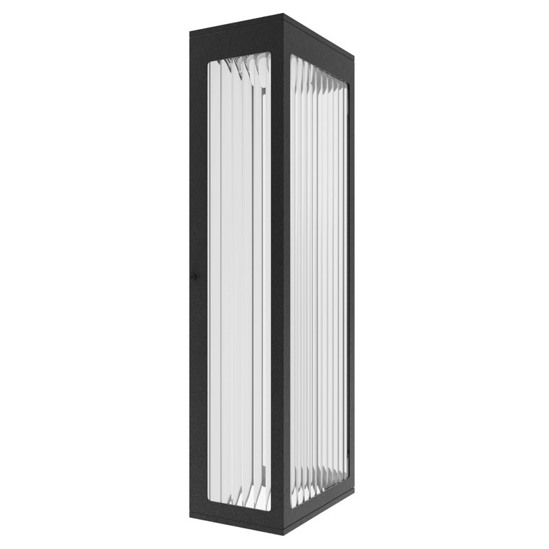 LED Outdoor Wall Lantern, 24" H x 6" W x 4" L, Black