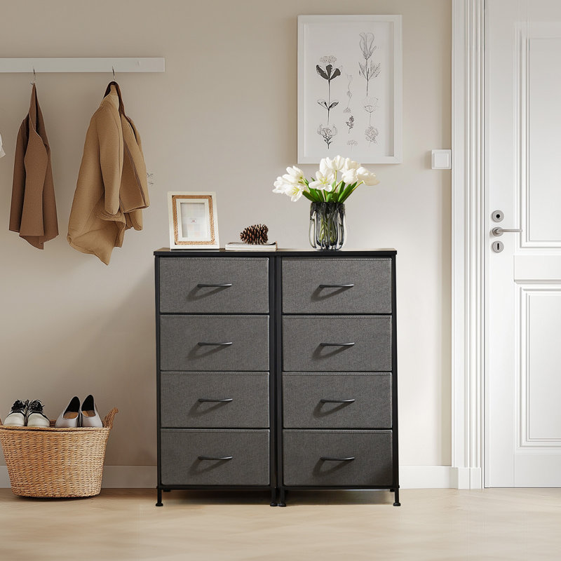 Sybella 8 Drawers Storage Dresser Chest, White