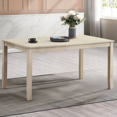 Rectangular Dining Table With Antique Gray Wooden Finish, Contemporary Look For Setup, 59 Inches Wide, 35 Deep, 30 High, Seats 6 In Gray,