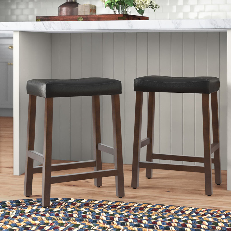 Tabouret de bar et de comptoir Braylie, Acajou rétro, Tabouret de comptoir (assise de 24 po de hauteur)