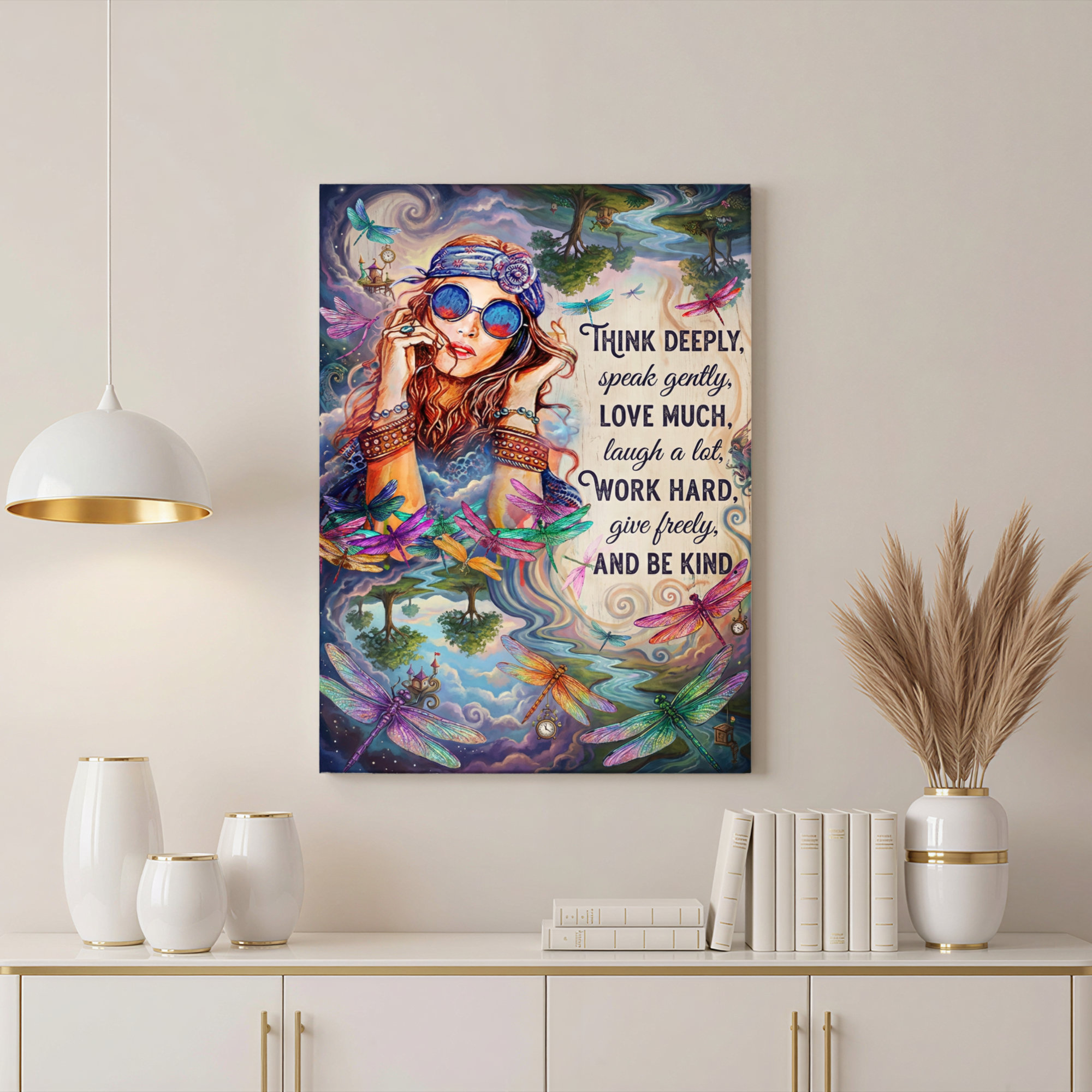 Winston Porter Whimsical Dragonfly Fantasy Woman With Inspirational ...