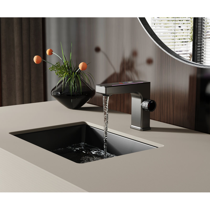 Lavabo de salle de bain rectangulaire encastrable MEJE # 202H - 18 pouces, vasque en céramique en céramique, noir mat