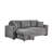 Sery Sleeper Sectional, Storage Chaise, 2 Accent Pillows, Gray Boucle