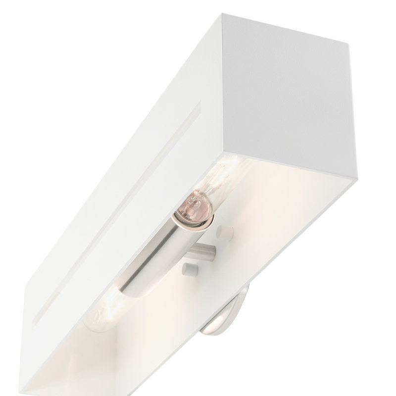 Barre d'éclairage de salle de bain 2 lumières Columbus, Blanc texturé