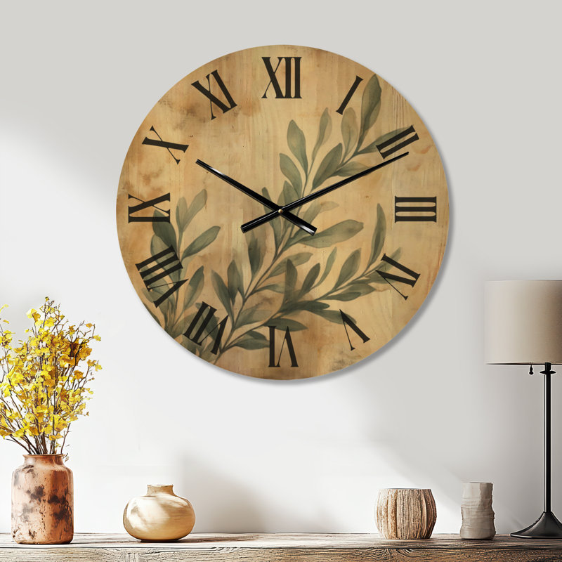 Horloge murale Coastal Sage Branches II, Medium
