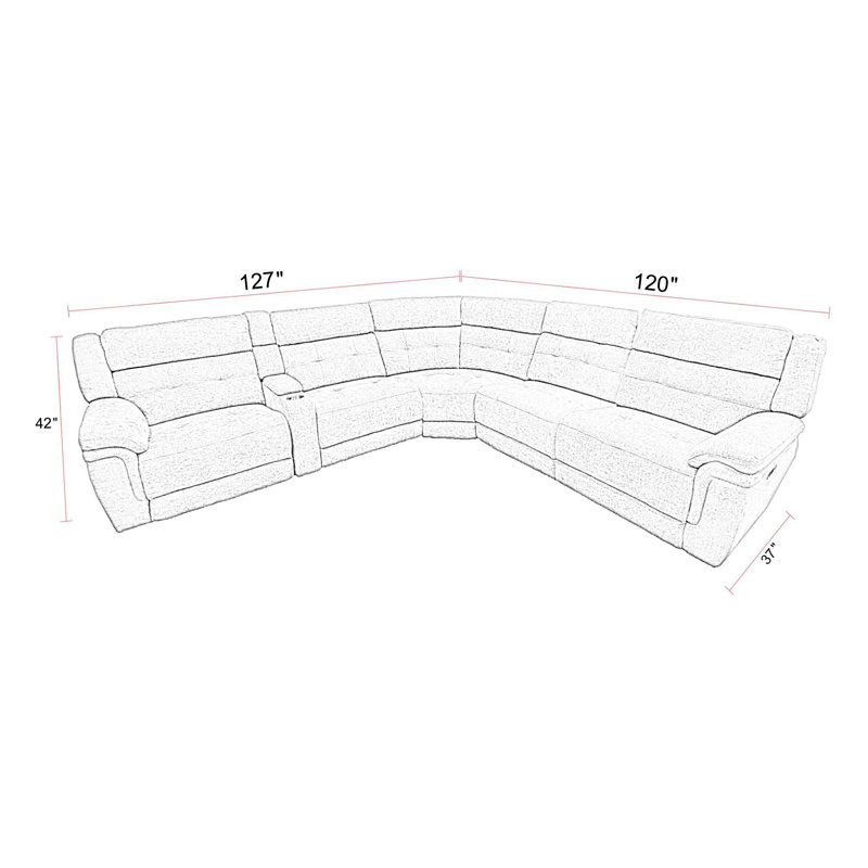 Maryellen 6 - Piece Upholstered Reclining Corner Sectional