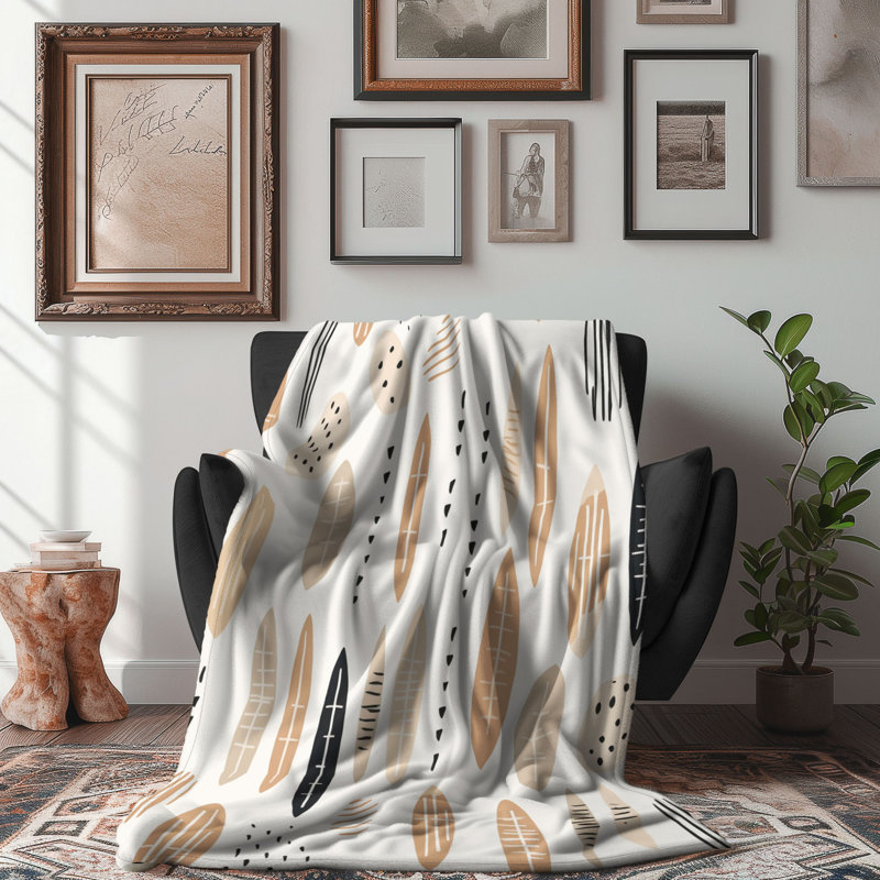 Neutre chic - couverture en sherpa de qualité supérieure 1 pièce, L 60 po x L 80 po
