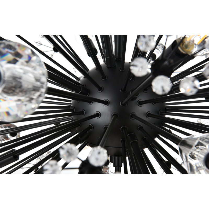 Lustre gradué en cristal à 74 niveaux Behrens, Noir