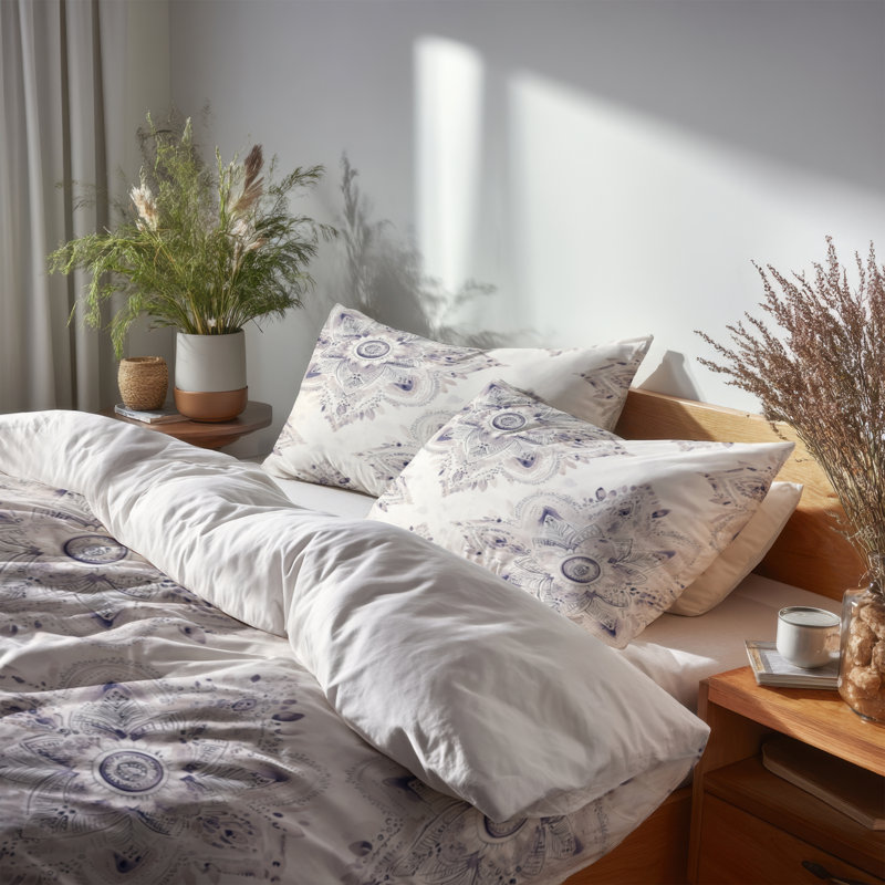 Ensemble de literie à motif cachemire 3 pièces - Ensemble de housse de couette et coussin décoratif Boho