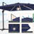 Trixie 11.5' x 9' Rectangular Lighted Cantilever Umbrella with Crank Lift-1517661997